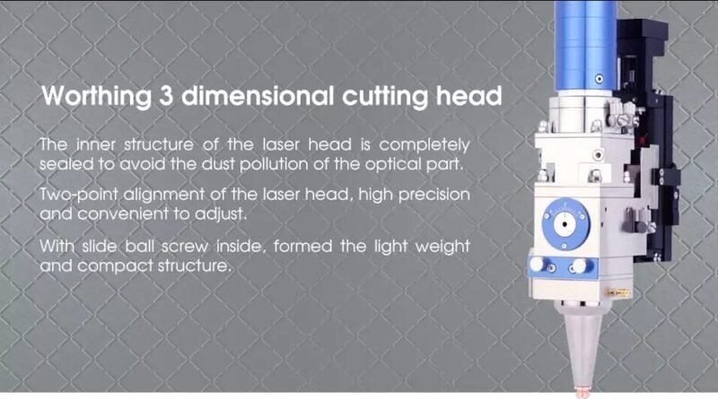 Three dimensional laser cutting head