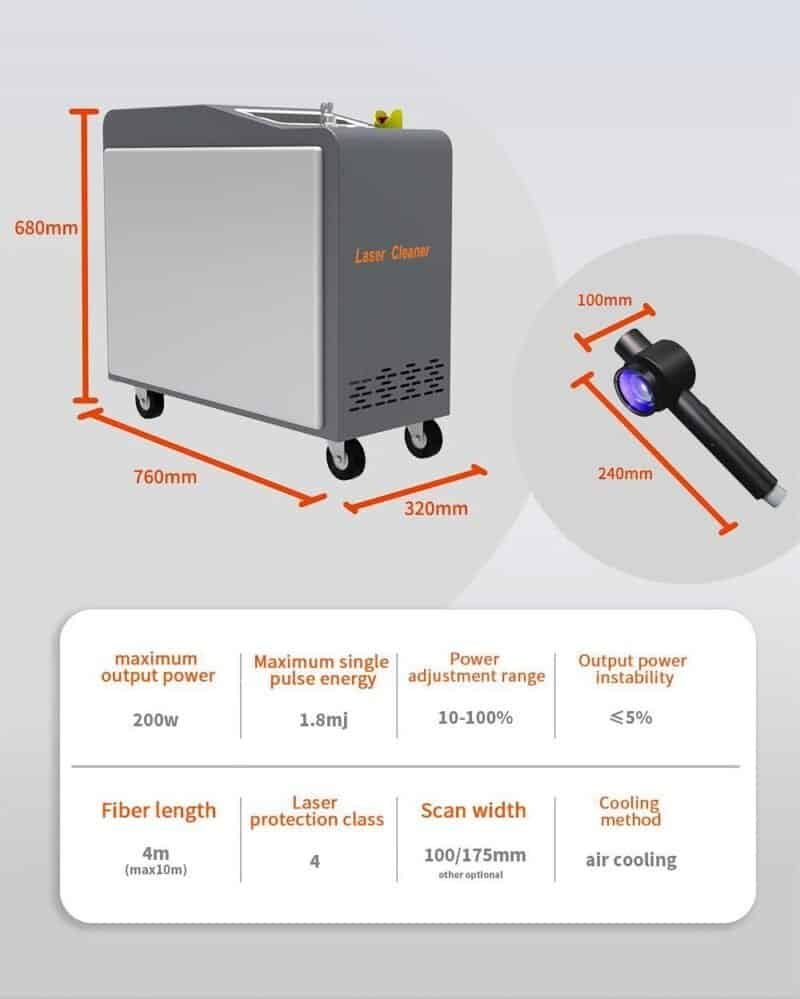 Pulse Laser cleaning machine Parameters